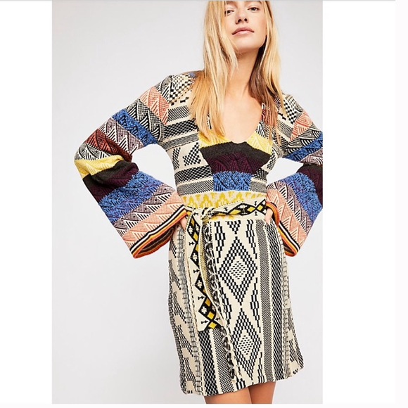 free people patchwork sweater dress